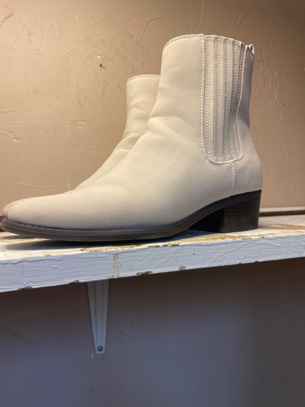 Women’s Cream Heeled Ankle Boots